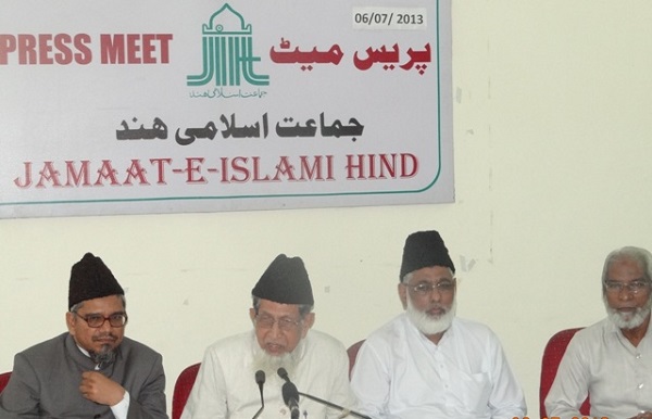 L-R: Mohammad Salim Engineer (Secretary), Maulana Jalaluddin Umari (Ameer), Mohammad Ahmed (Secretary), Intezar Naeem (Secretary)