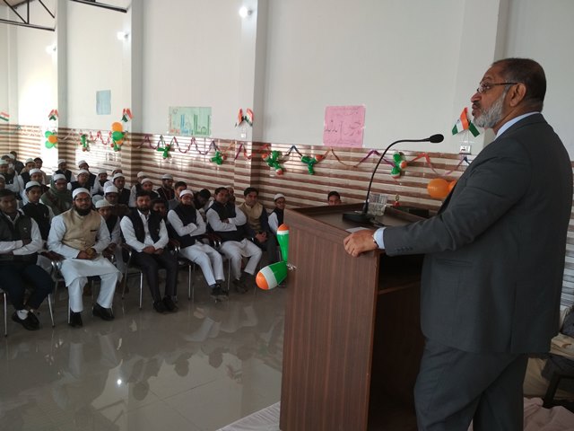 Ameer Ahamed addressing the students